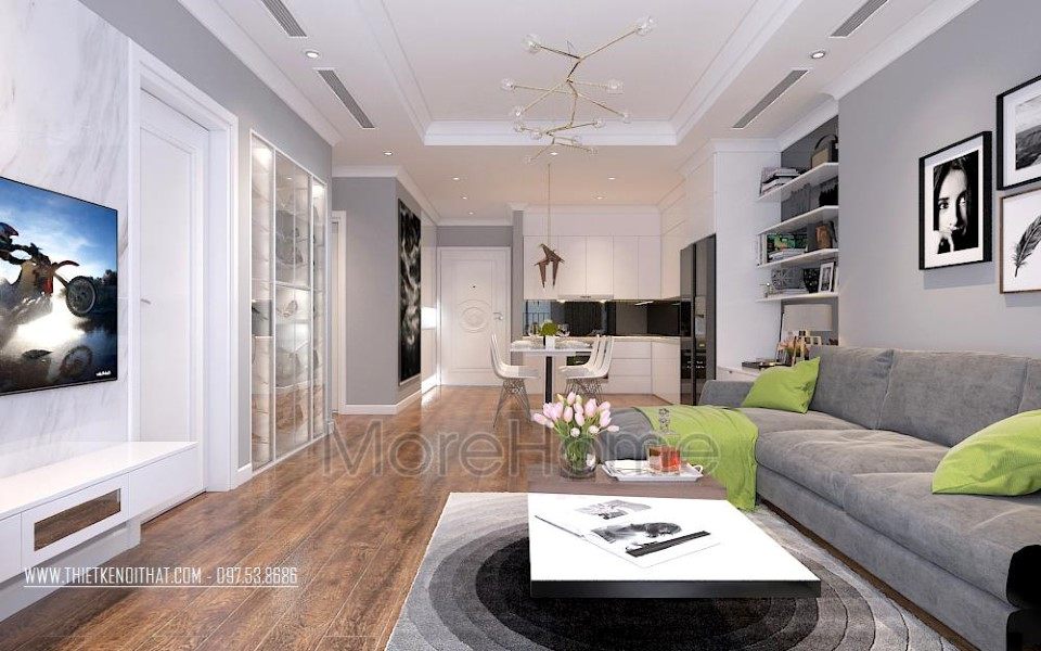 Thiết kế nội thất phòng khách chung cư Park Hill